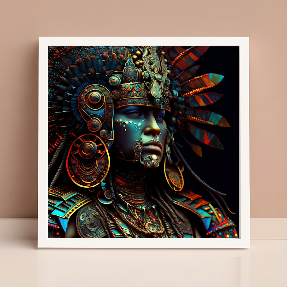 Póster Cuadrado de Cuauhtémoc Emperador Azteca