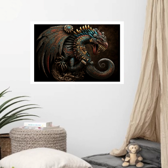 Póster Rectangular de Dios Azteca Quetzalcóatl