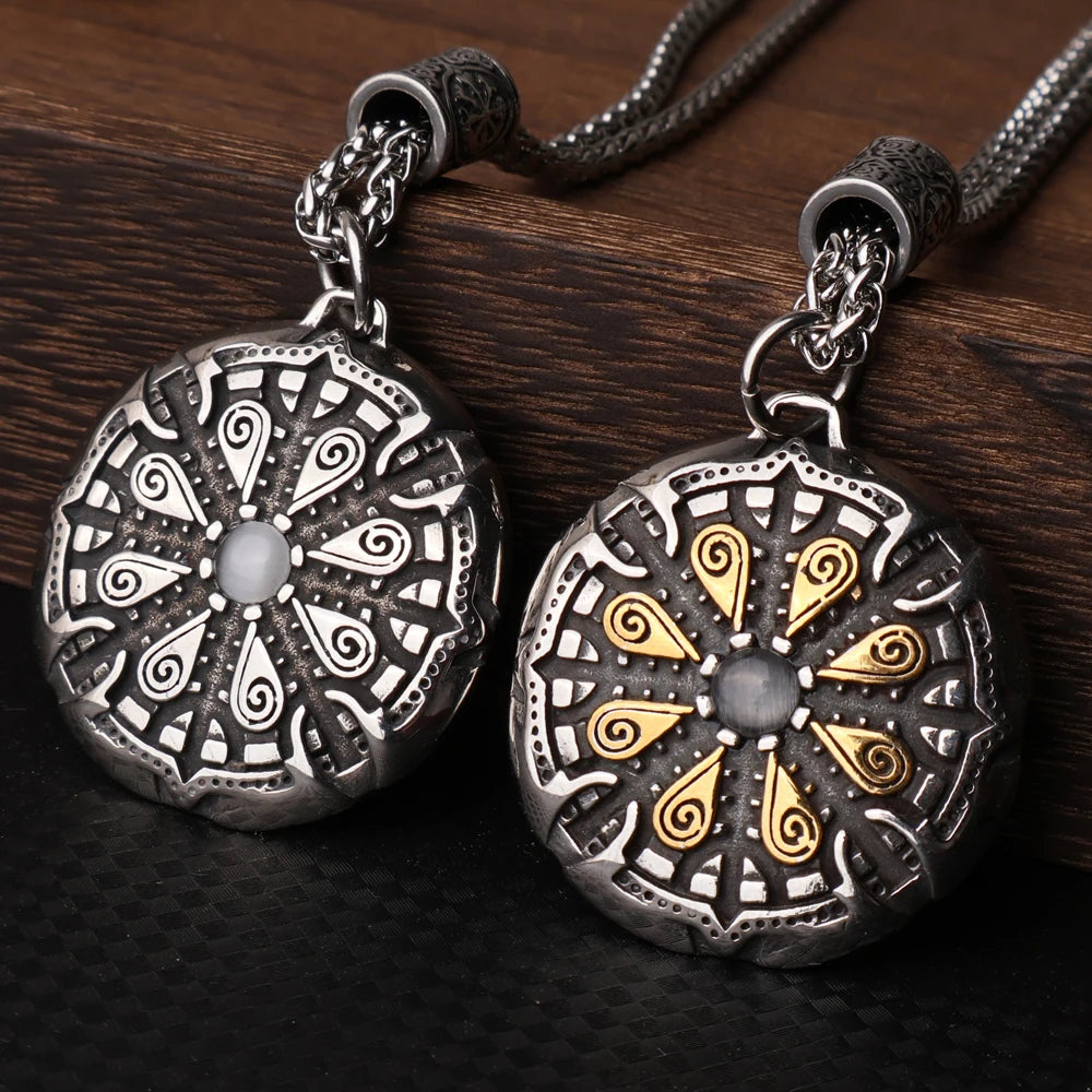 Collar con Pendiente Vintage Vegvisir Vikingo