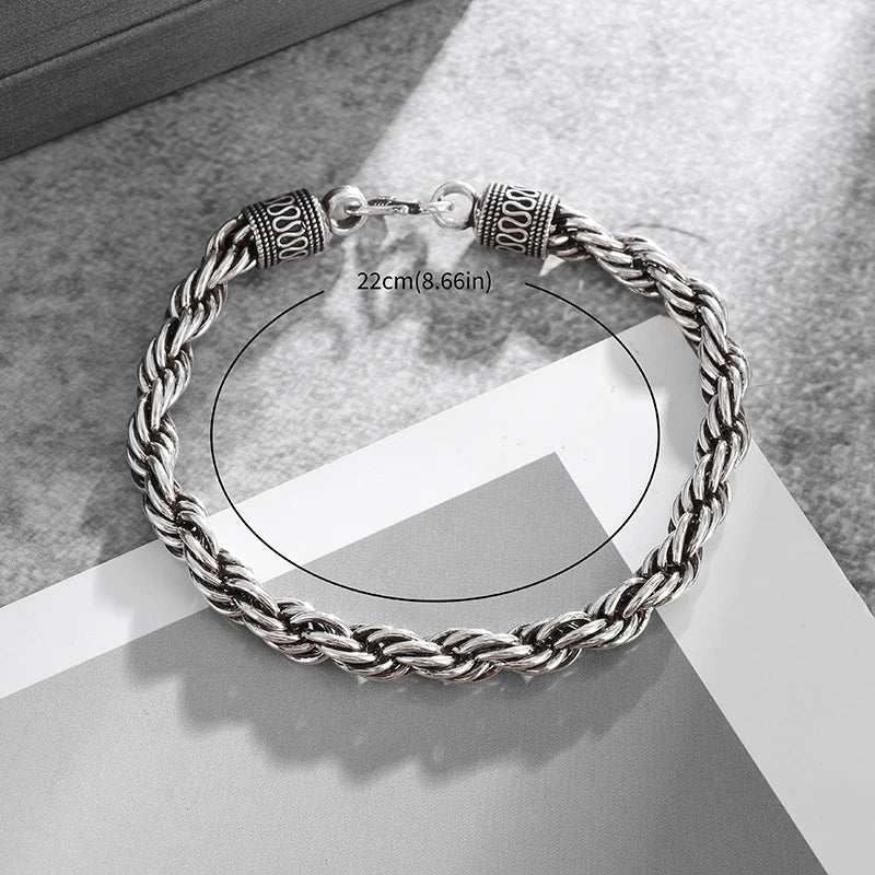 Pulsera de Cadena Trenzada de Metal Clásico