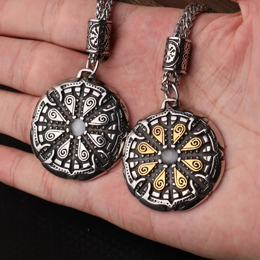 Collar con Pendiente Vintage Vegvisir Vikingo