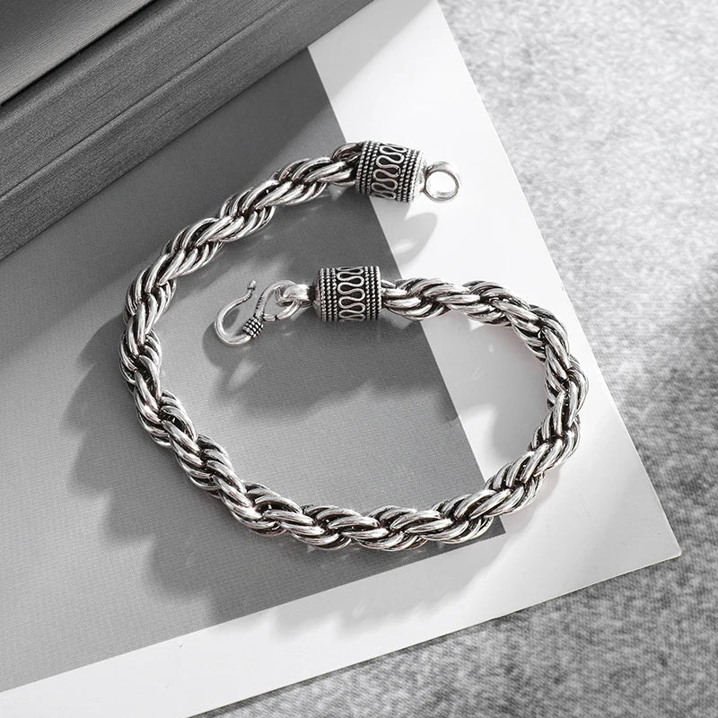 Pulsera de Cadena Trenzada de Metal Clásico