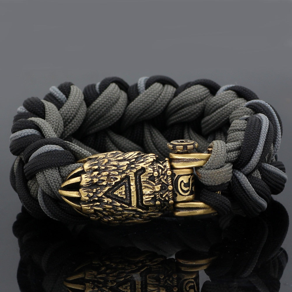 Pulsera Trenzada Vintage Vikinga con Pata de Oso