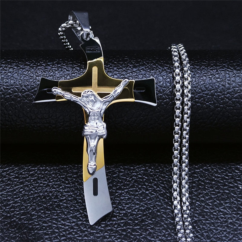 Collar con Colgante de Cruz de Jesús