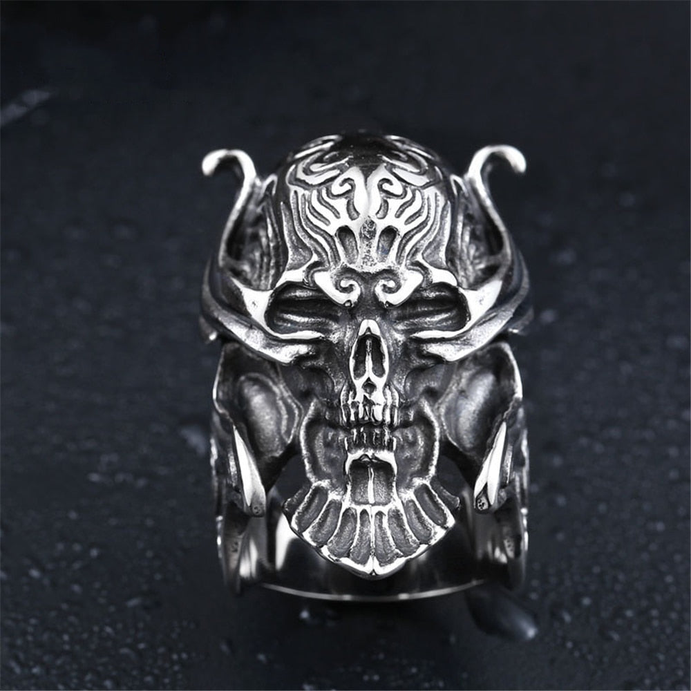 Anillo de Casco Samurai Máscara de Guerrero Bushido