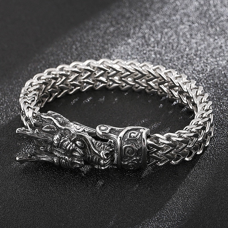 Pulsera Vikinga de Cabeza de Dragón