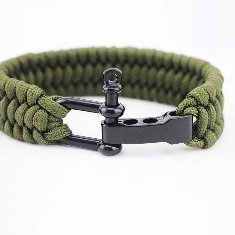 Pulsera Trenzada Ajustable de Cuerda Negra, Verde  y Azul