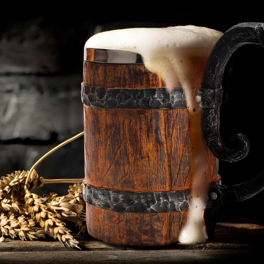Tarro de Cerveza Vikingo Imitación Madera