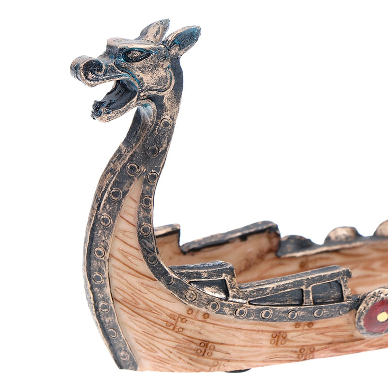 Barco Guerrero Tradicional Vikingo Quemador de Incienso