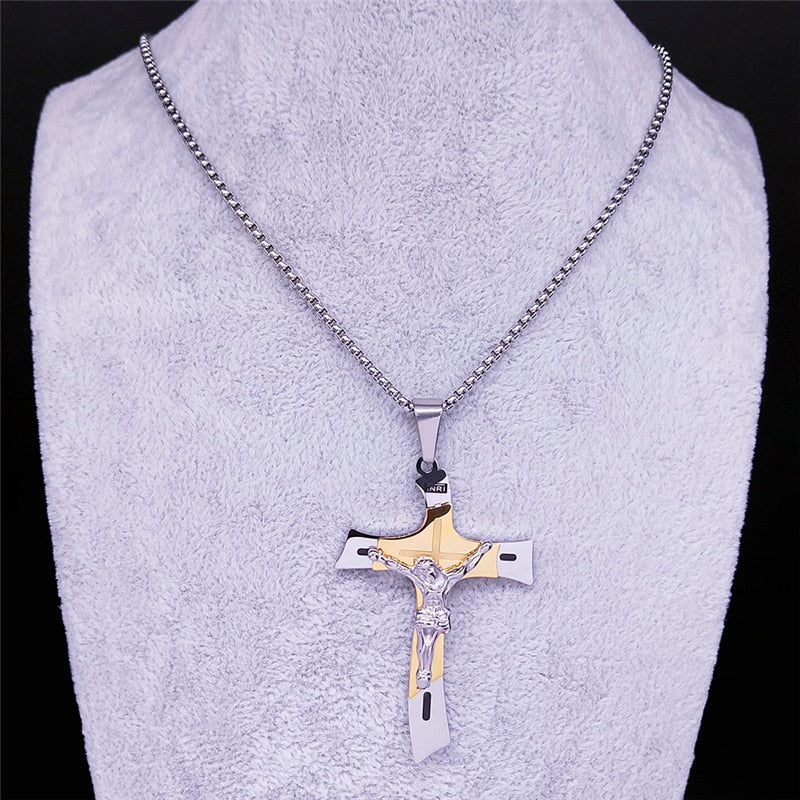 Collar con Colgante de Cruz de Jesús