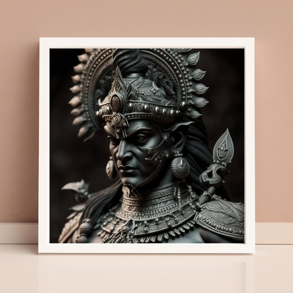 Póster Cuadrado de Escultura de Dios Vishnu