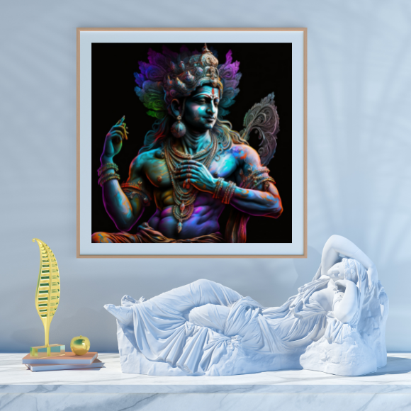 Póster Cuadrado Dios Hindú Shiva