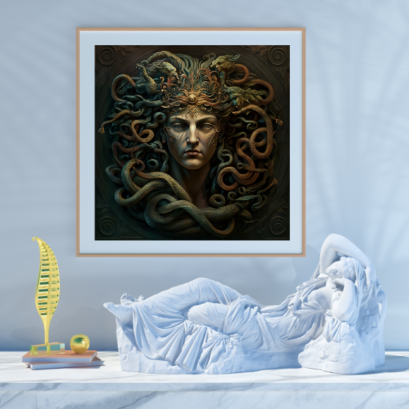 Póster Cuadrado Mitología Griega Medusa