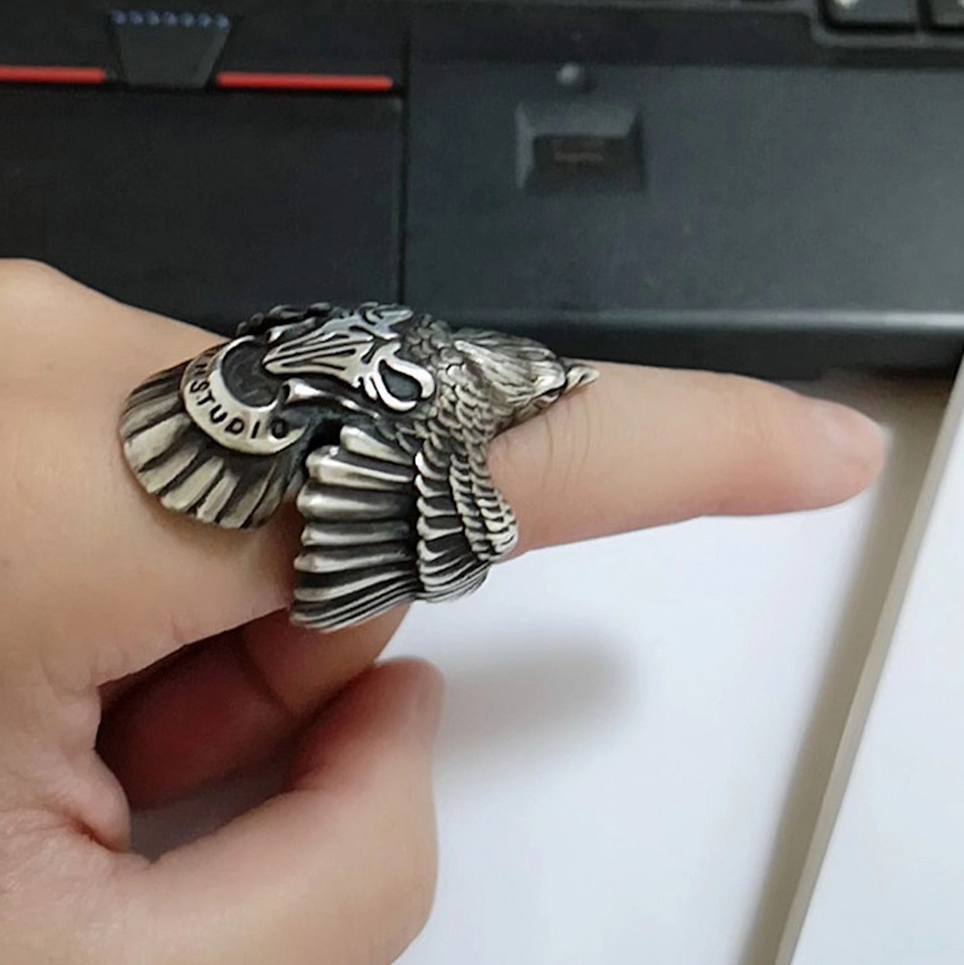 Anillo Ajustable de Aguila Vikinga