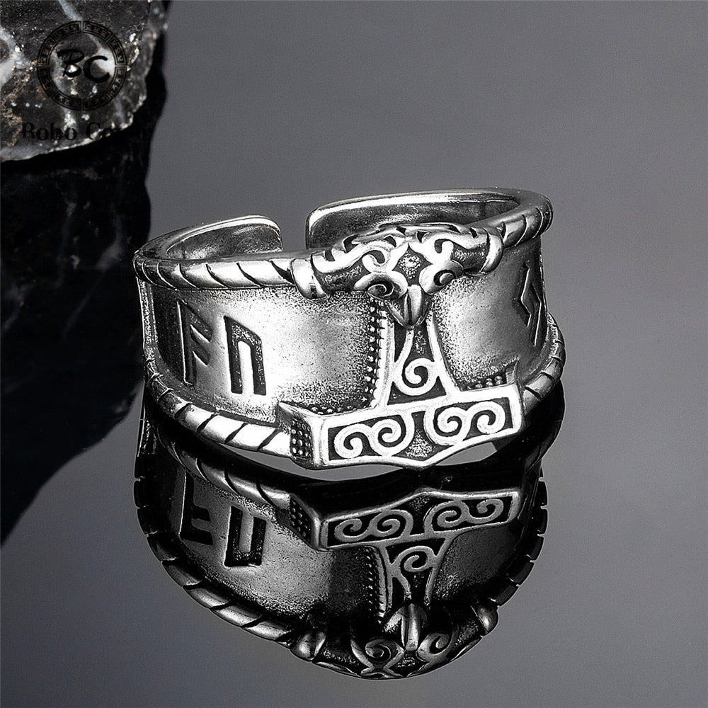 Anillo de Runas con Martillo de Thor