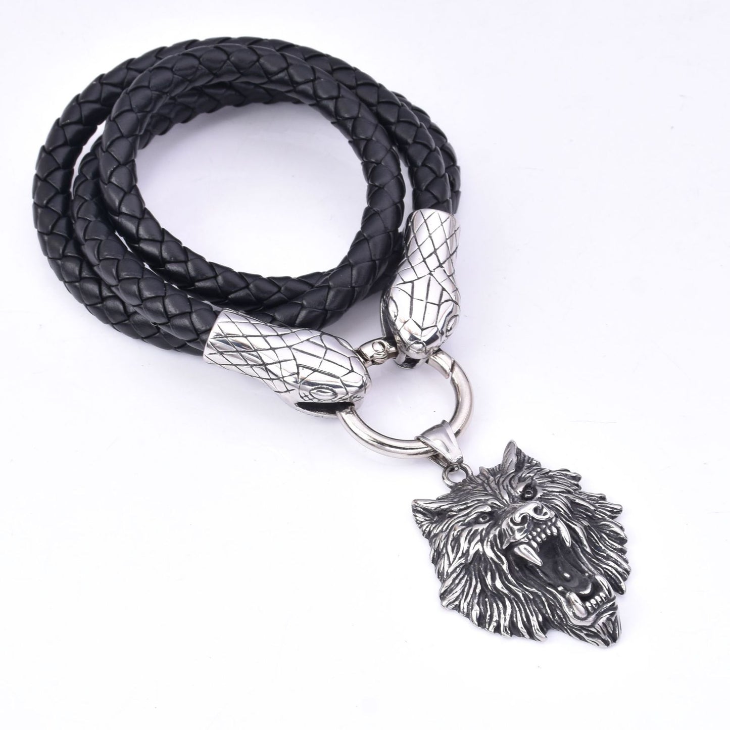 Collar Vikingo de Cuero de Lobo Fenrir