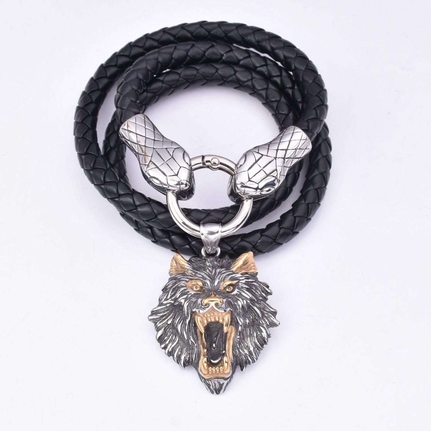 Collar Vikingo de Cuero de Lobo Fenrir