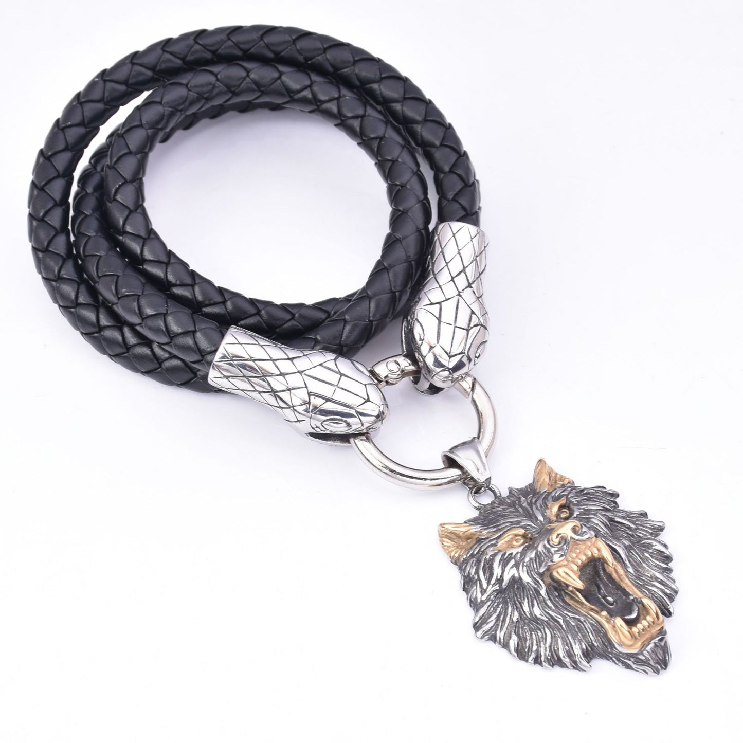 Collar Vikingo de Cuero de Lobo Fenrir