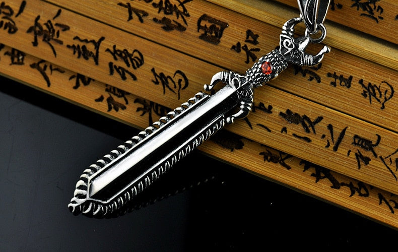 Collar de Espada Tibetano de Plata S925