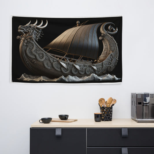 Lona Decorativa Barco Vikingo Drakkar