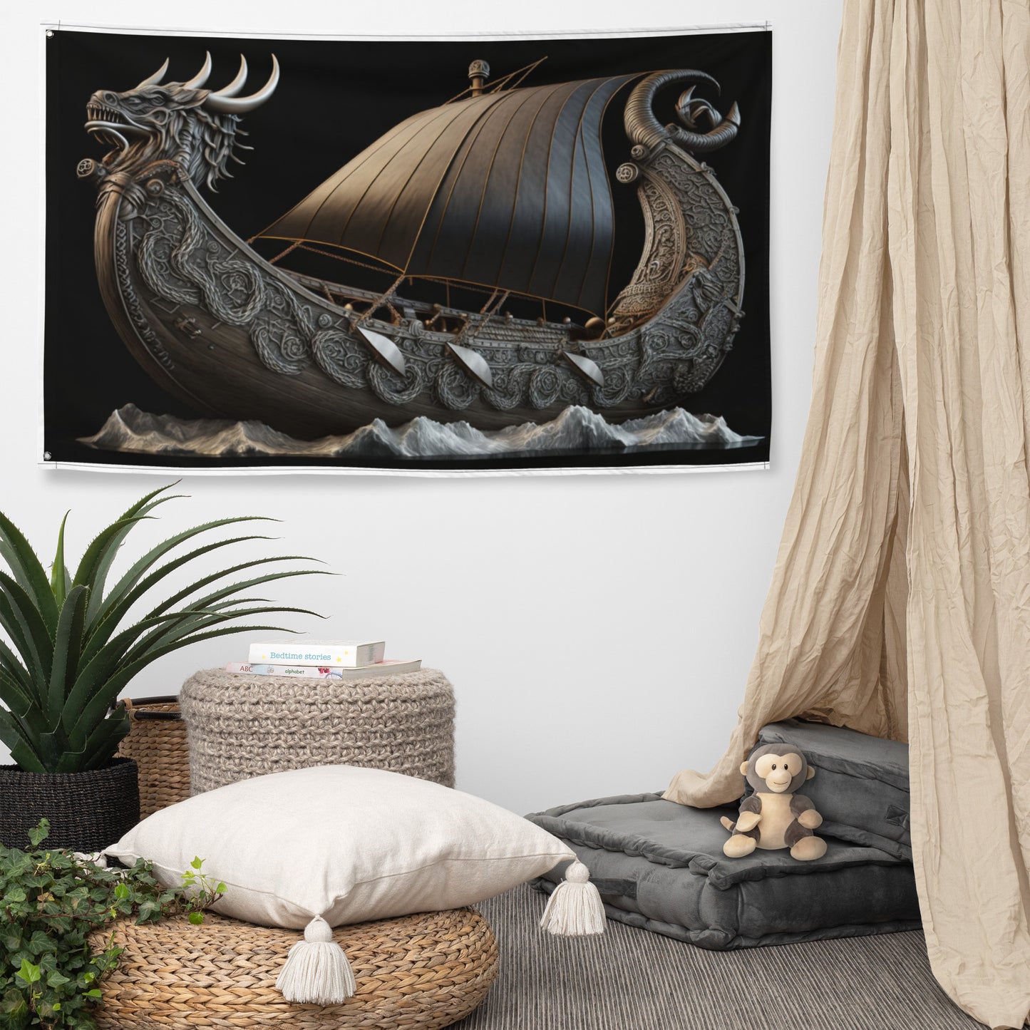 Lona Decorativa Barco Vikingo Drakkar