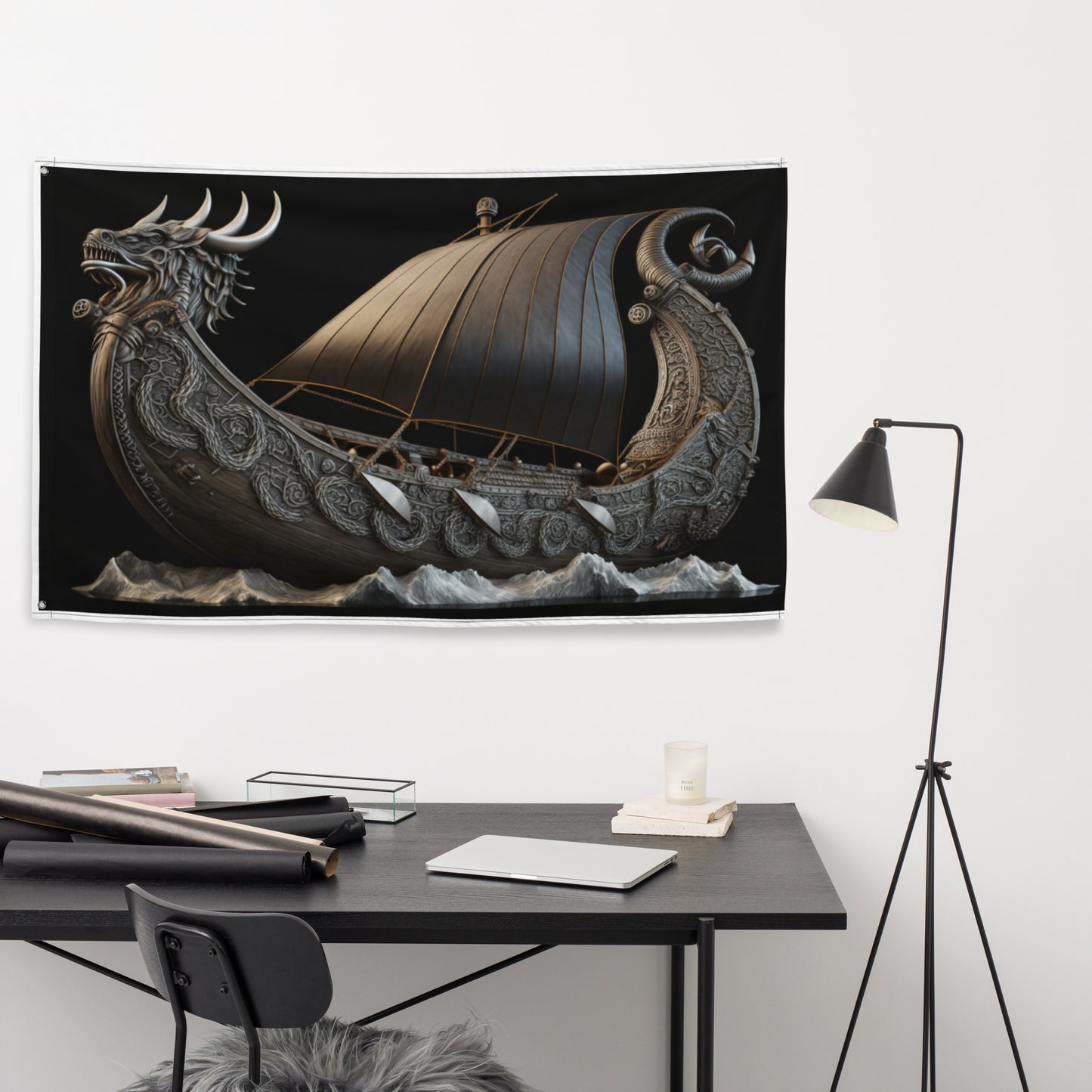 Lona Decorativa Barco Vikingo Drakkar