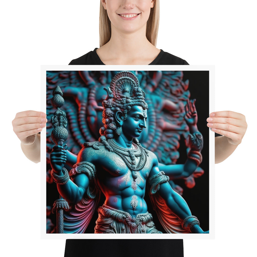 Póster Cuadrado de Escultura del Dios Hindú Shiva