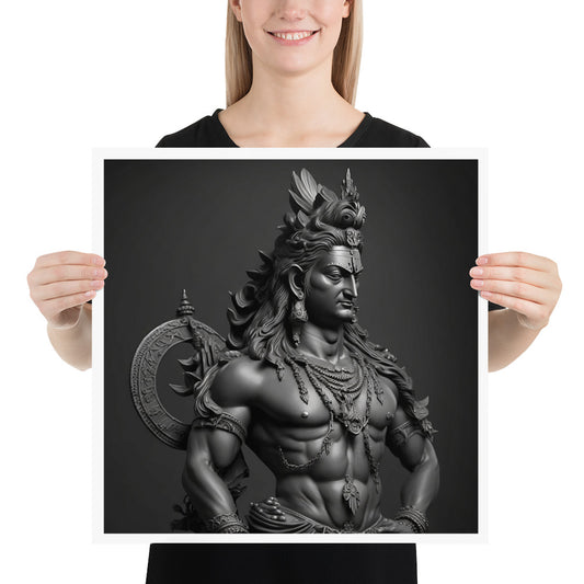Póster Cuadrado Escultura de Dios Hindú Shiva